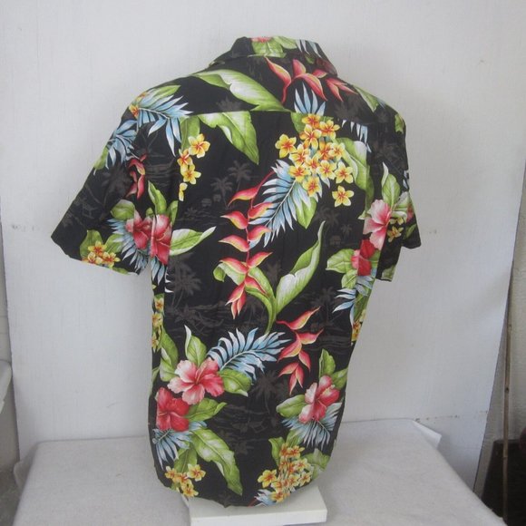RJC Men Hawaiian camp shirt p2p 25 XL aloha luau tropical floral vintage flashy - Picture 6 of 8